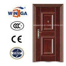 Holz Farbe Eisen Stahl Sicherheit Tür mit Wanjia Lock (WS-103)